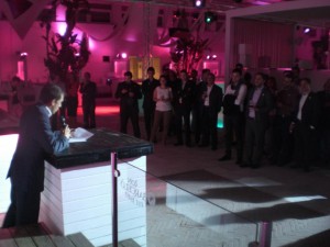 El Presidente de Legado Expo, Alberto Martín, hace balance del veinte aniversario durante la recepción a los colaboradores en Plaza Europa.