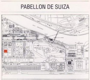 Situación del Pabellón de Suiza en el recinto de la Expo 92 (Informes Gráficos Expo 92 - Archivo General de Andalucía).