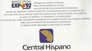 Banco Central Hispano, patrocinador de Expo'92.