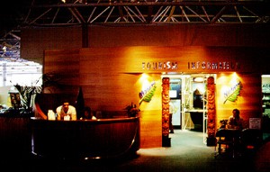 Interior del Pabellón de Nueva Zelanda durante Expo 92.
